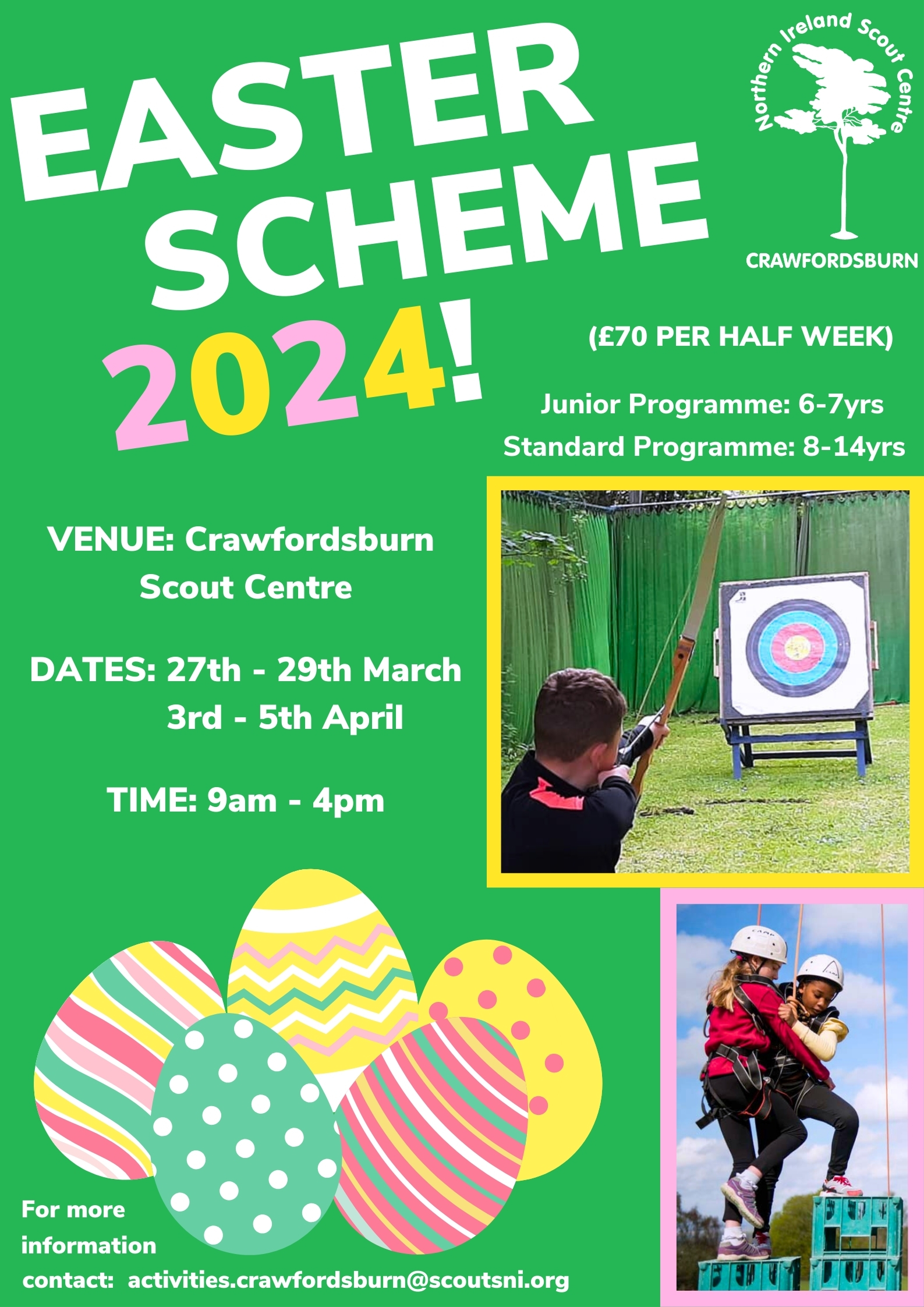 Crawfordsburn Easter Scheme Option 1: Half Week 27th – 29th March